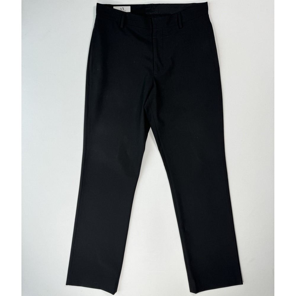 Armani Exchange Womens Pants 32 Long (32x34) Wool Straight Black Career Work